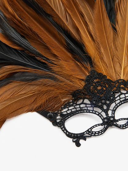 Carnival Headpiece with Feathers and Mask