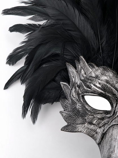 Carnival Eagle Mask with Black Feathers