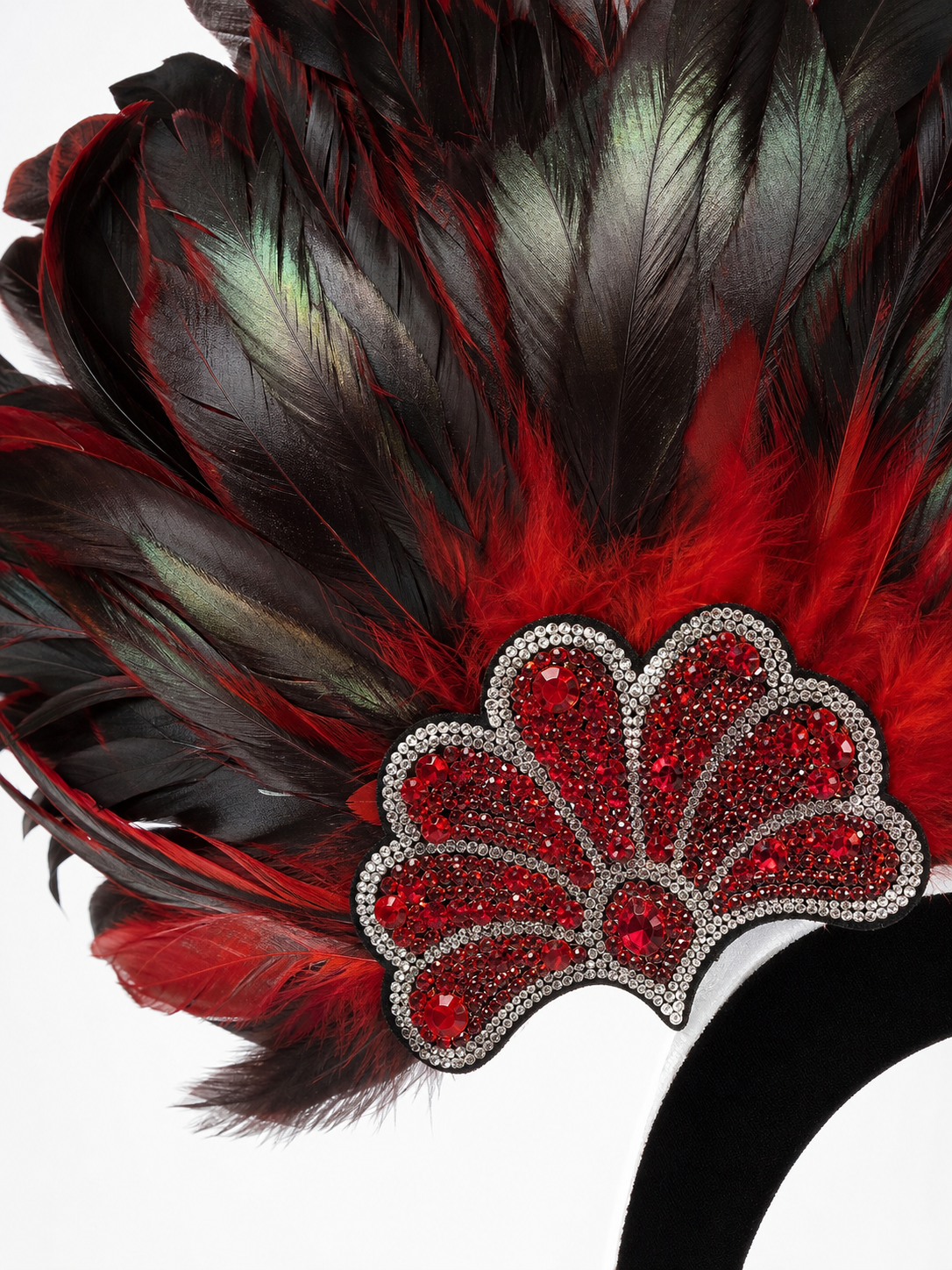 Red Feather Carnival Headpiece