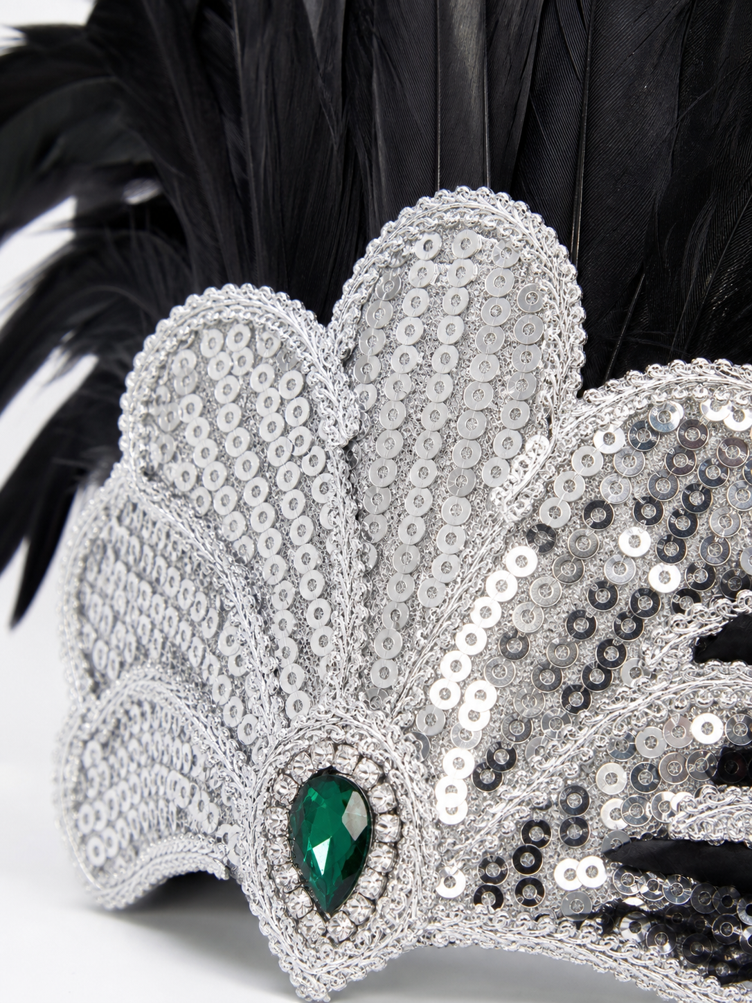 Feather and Bead Headpiece for Masquerade