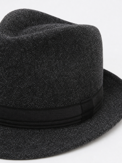 Carnival Hat with Black Ribbon and Short Brim