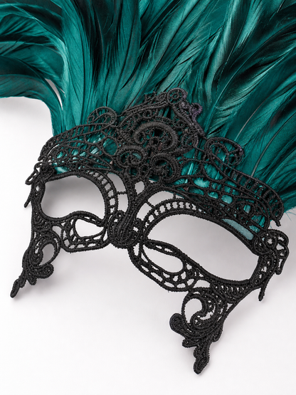 Carnival Feather and Mask Headpiece