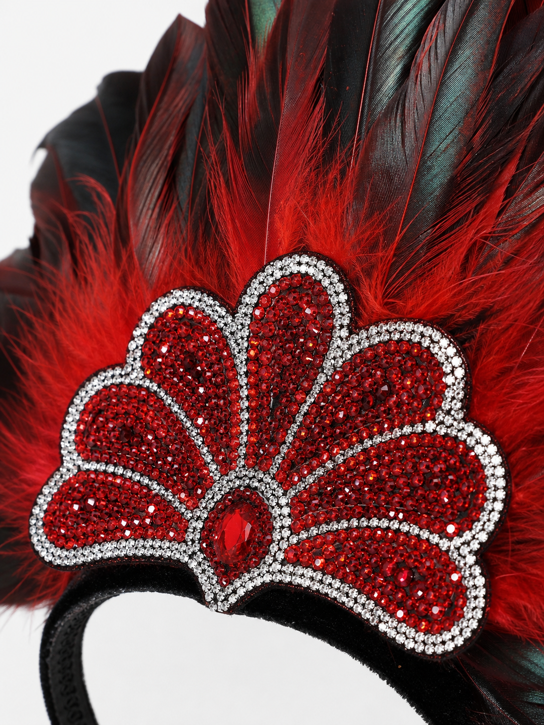 Red Feather Carnival Headpiece