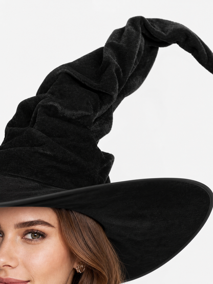Halloween Witch Costume Hat with Wide Brim