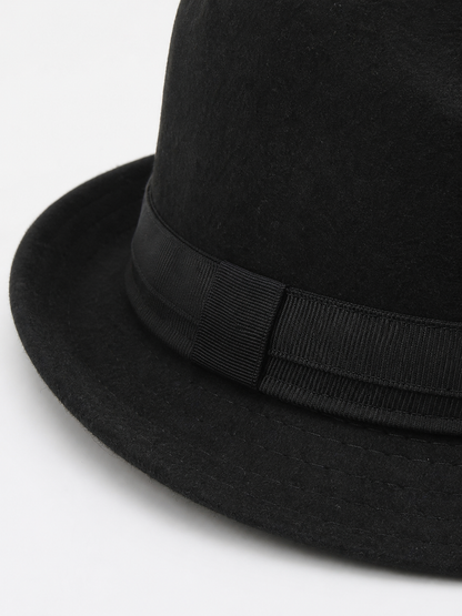 Carnival hat with black ribbon and brim