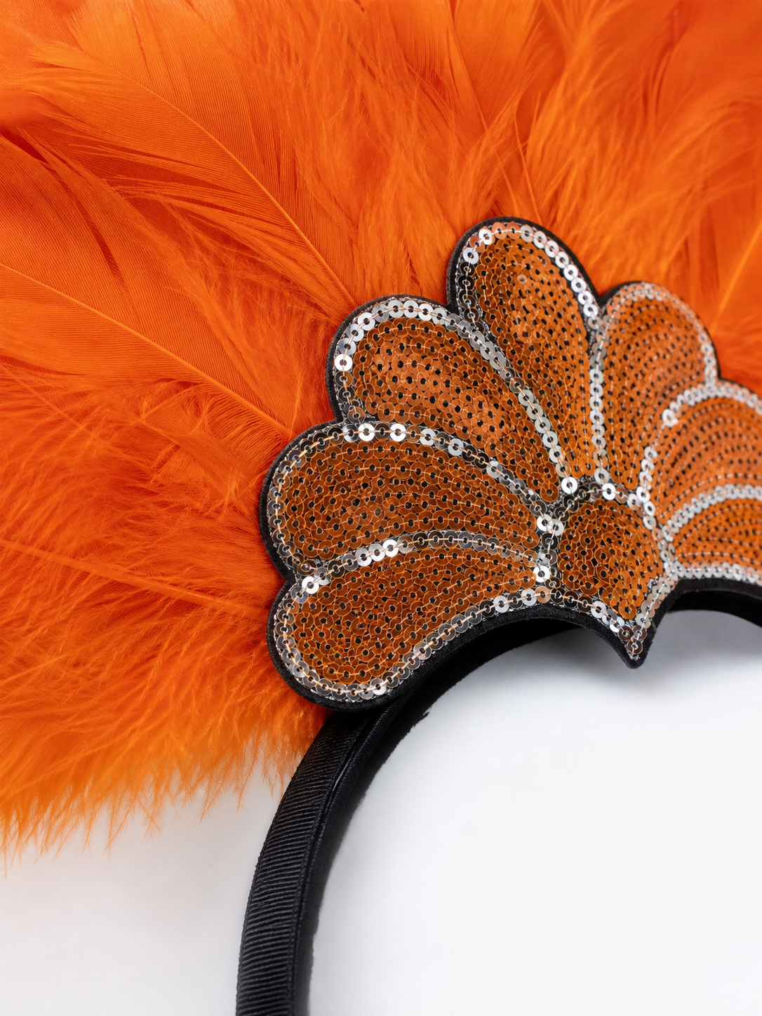 Carnival Headpiece with Orange Feathers