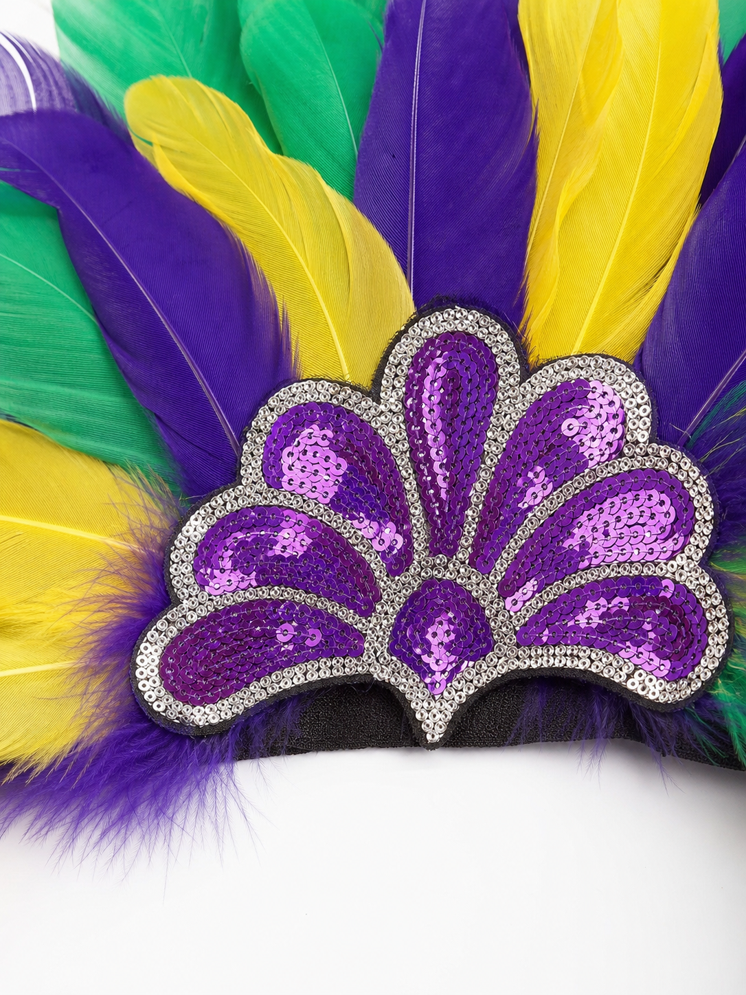Carnival Feather and Sequin Headpiece