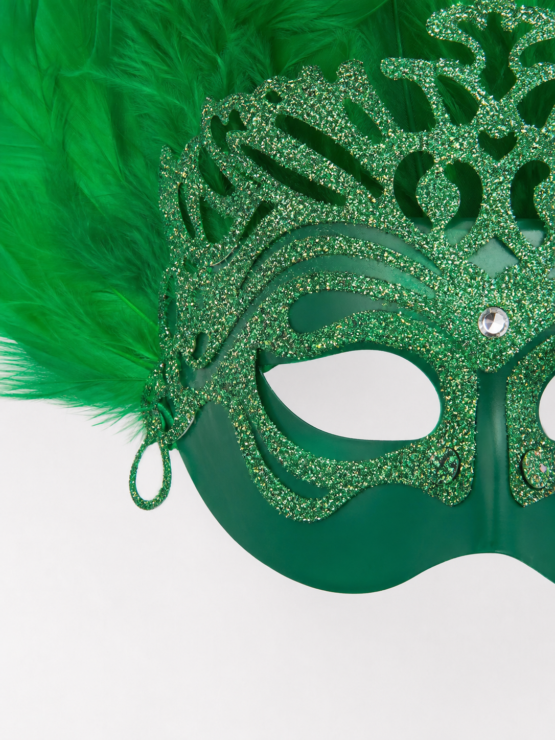 Feathered Headpiece with Mask for Masquerade