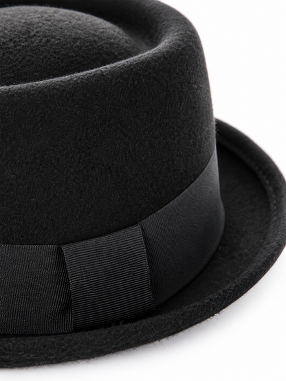 Black Carnival Fedora Hat with Ribbon