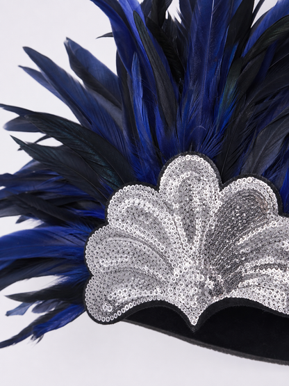 Carnival Headpiece with Blue Feathers