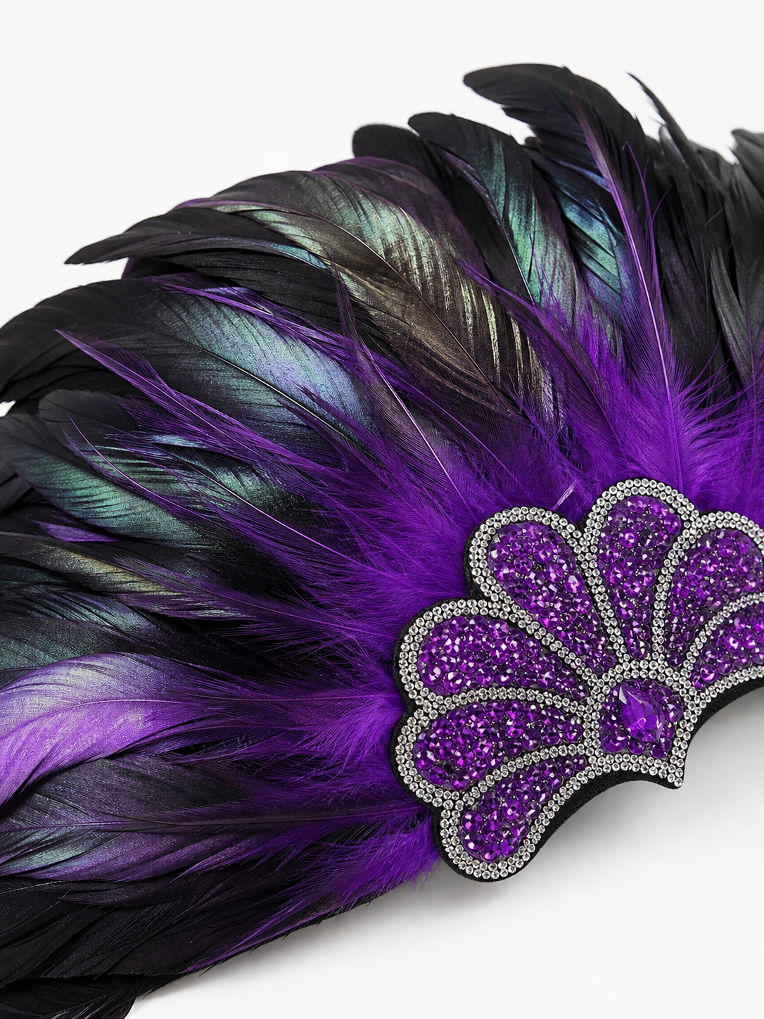 Carnival Headpiece with Purple Feathers