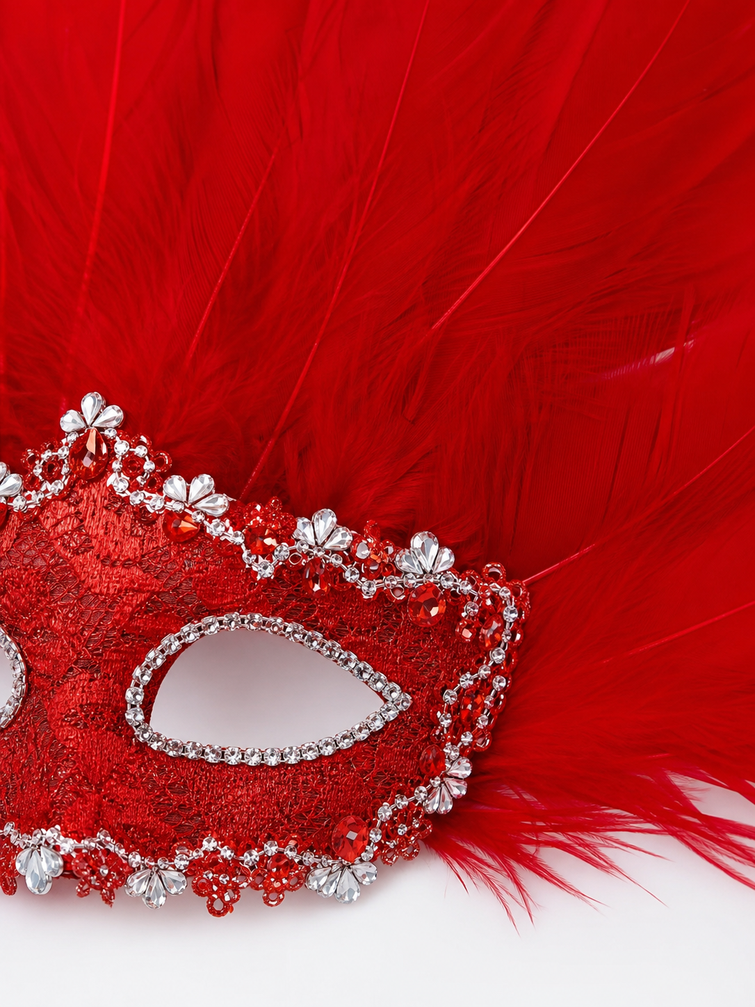 Carnival Headpiece with Red Feathers