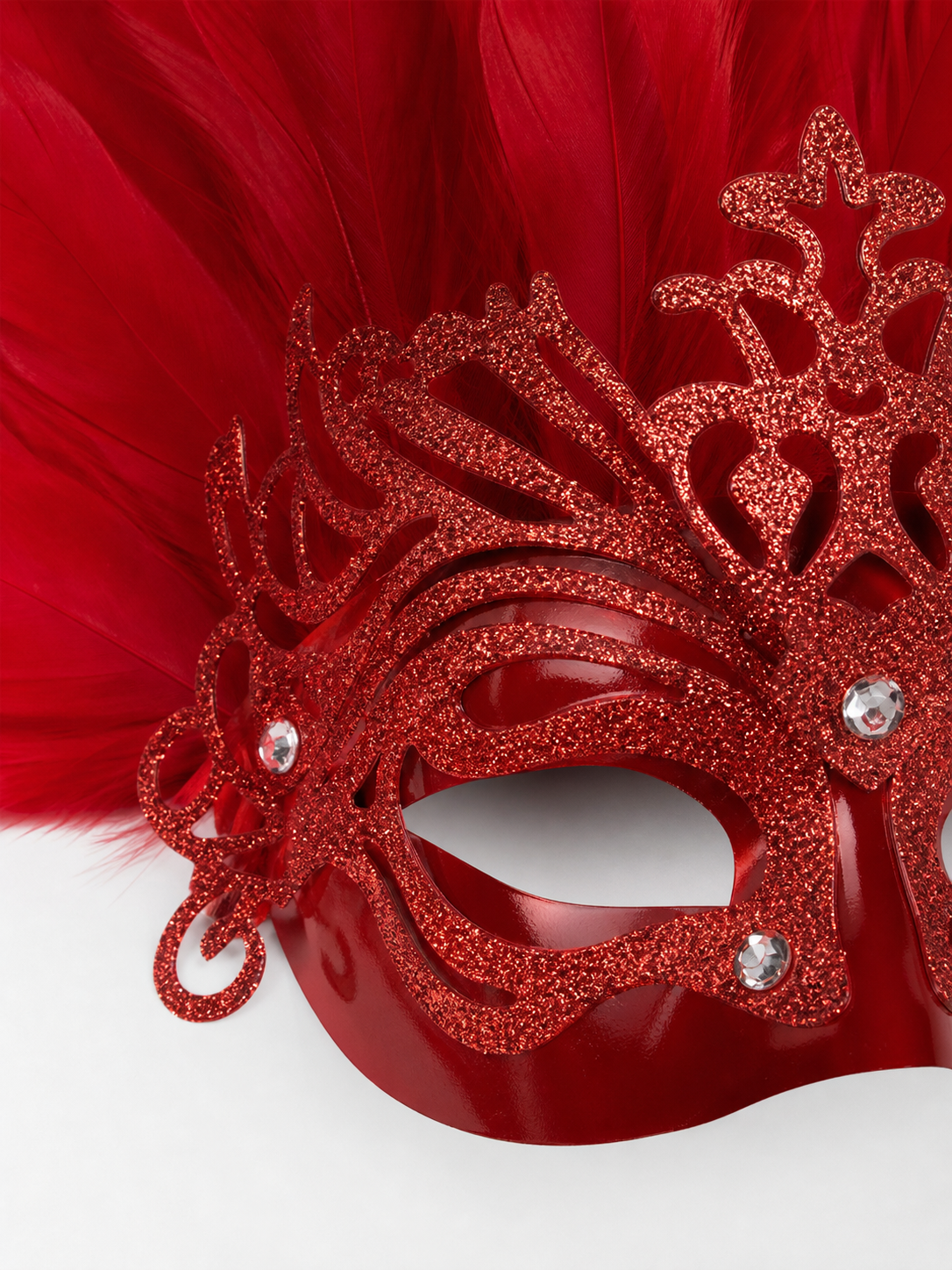 Carnival Feather Headpiece with Mask