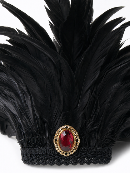 Carnival headpiece with black feathers