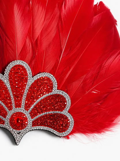 Carnival Headpiece with Red Feathers