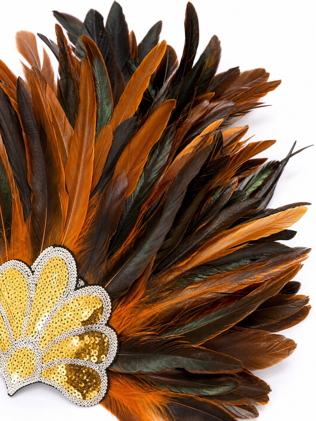 Carnival Headpiece with Orange Feathers