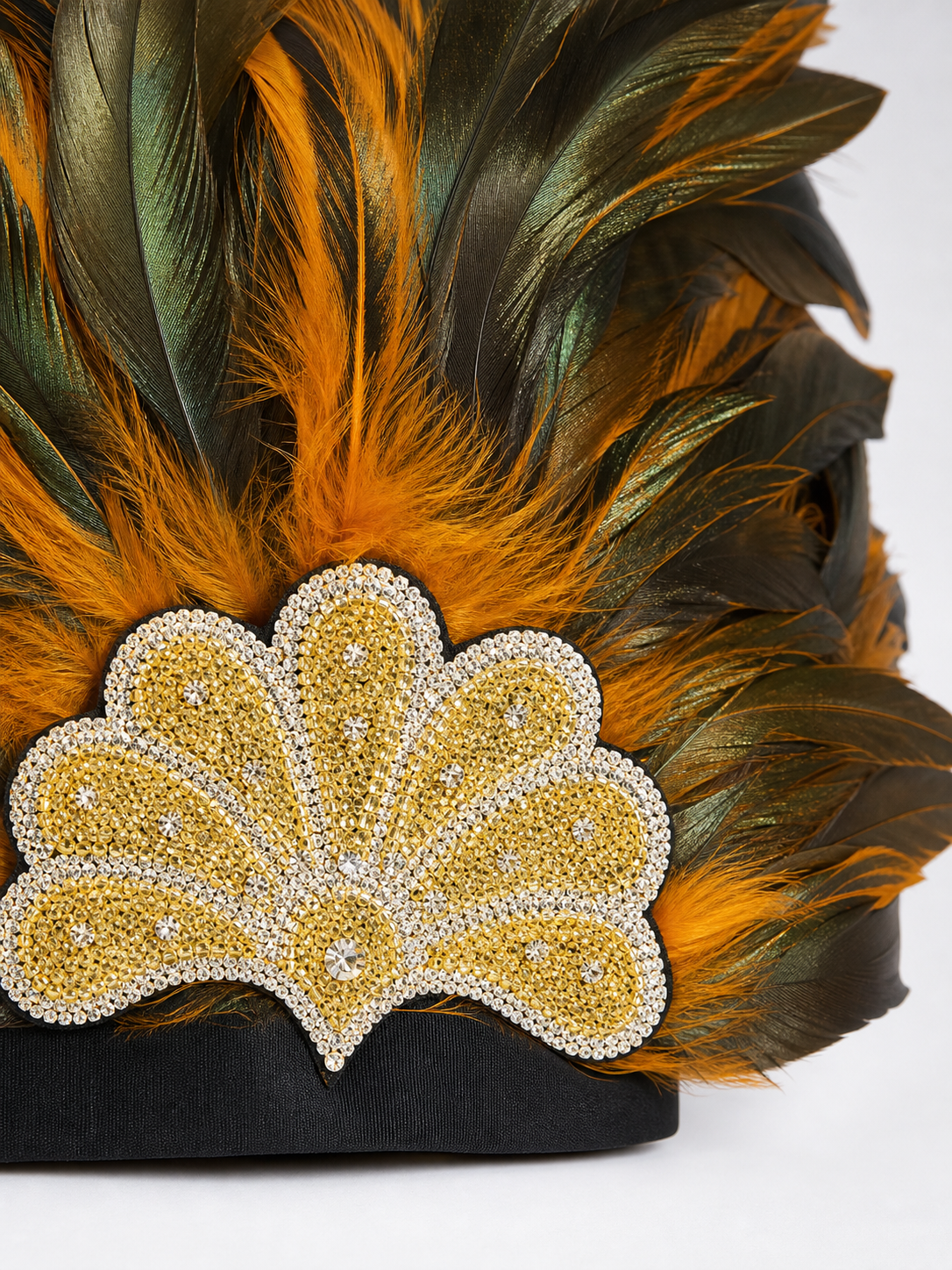 Feathered Headpiece with Gold Sequins