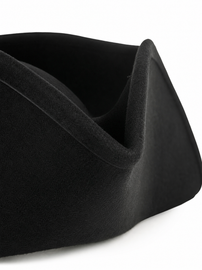 1pc Black Pirate Hat, Women's Three-Cornered Tricorn Costume Cap with Wide Curved Brim and Structured Crown for Cosplay, Halloween Parties and Themed Events
