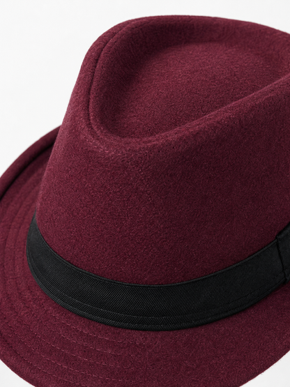 Carnival Fedora Hat with Ribbon and Wide Brim