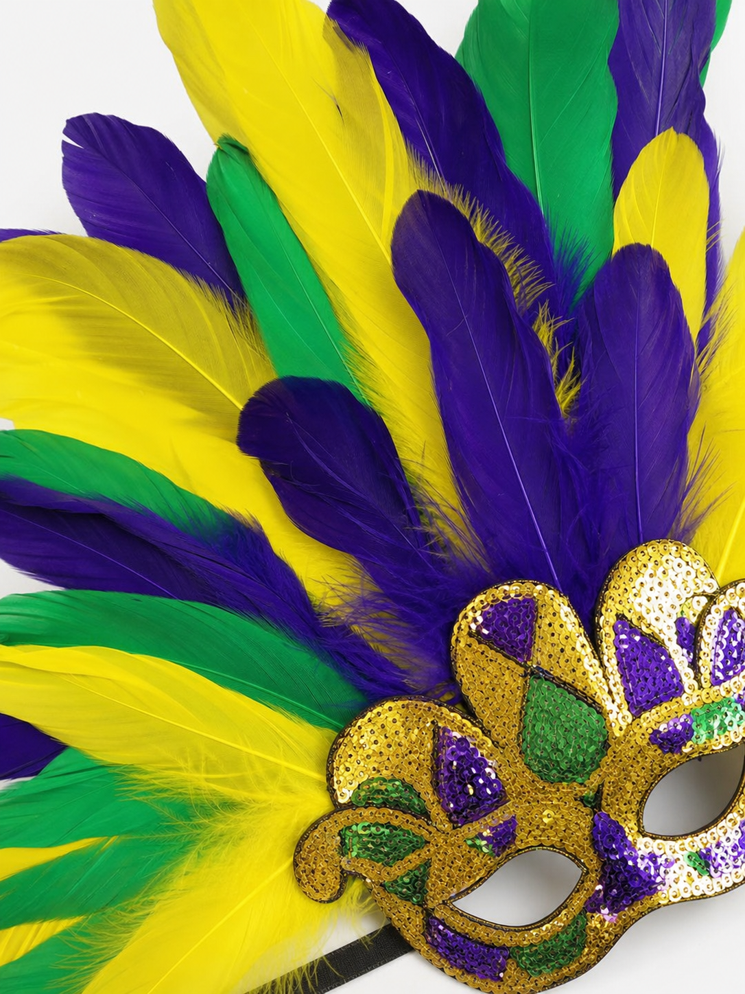 Carnival Headpiece with Feathers and Mask