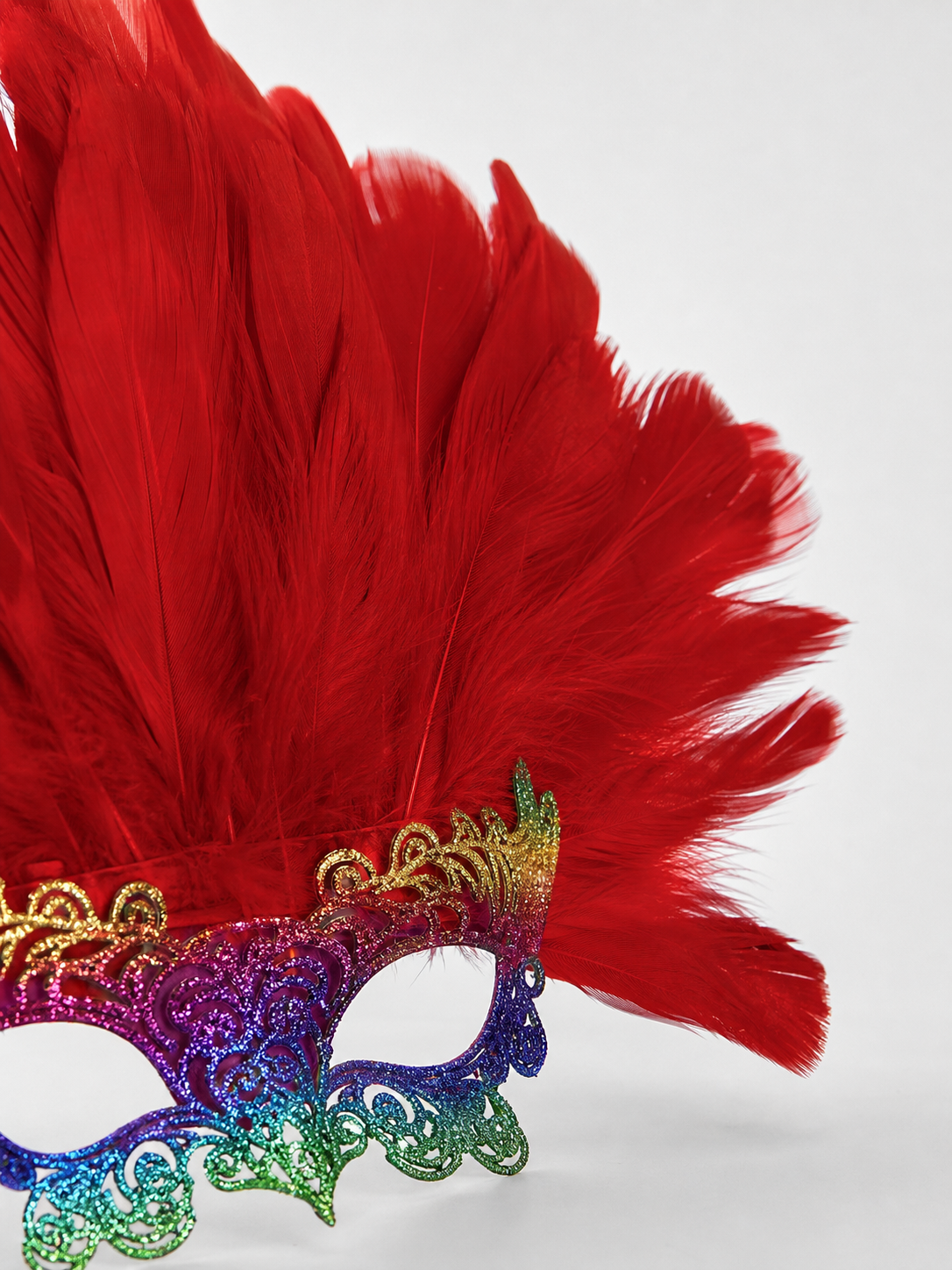 Carnival Headpiece with Red Feathers