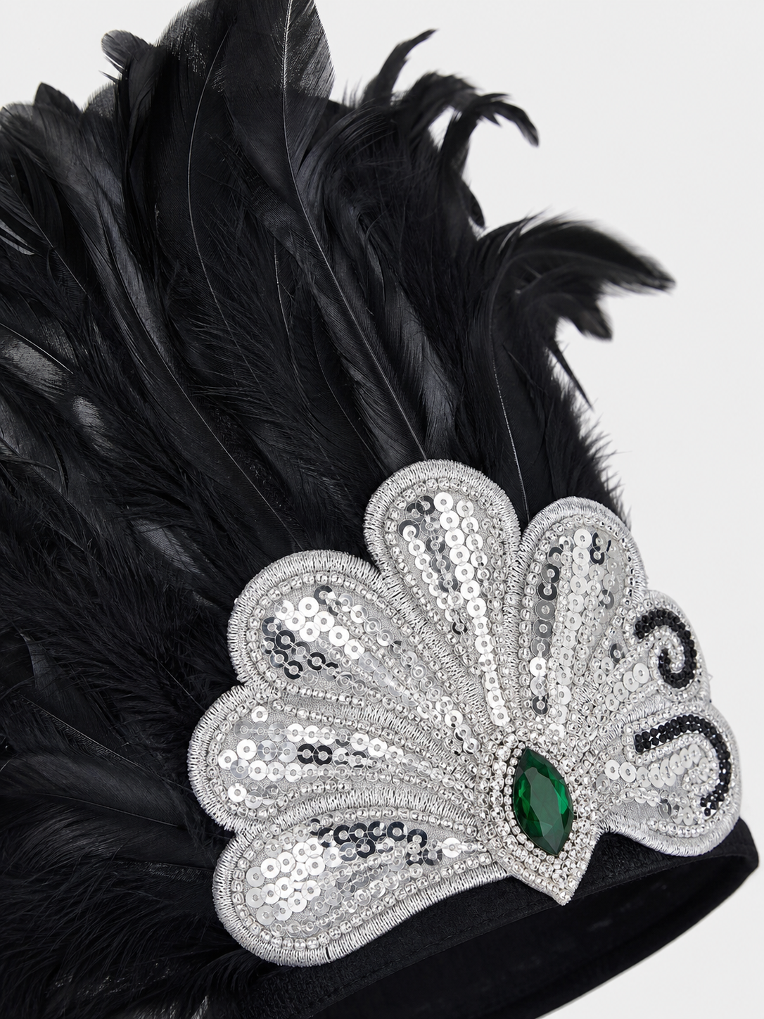 Feather and Bead Headpiece for Masquerade