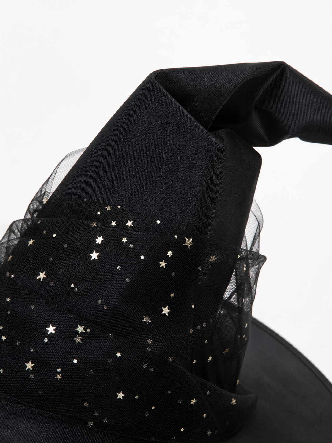 Carnival Witch Hat with Veil and Stars