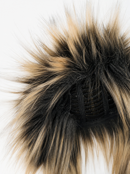 Black and blonde spiked mohawk wig product view 41