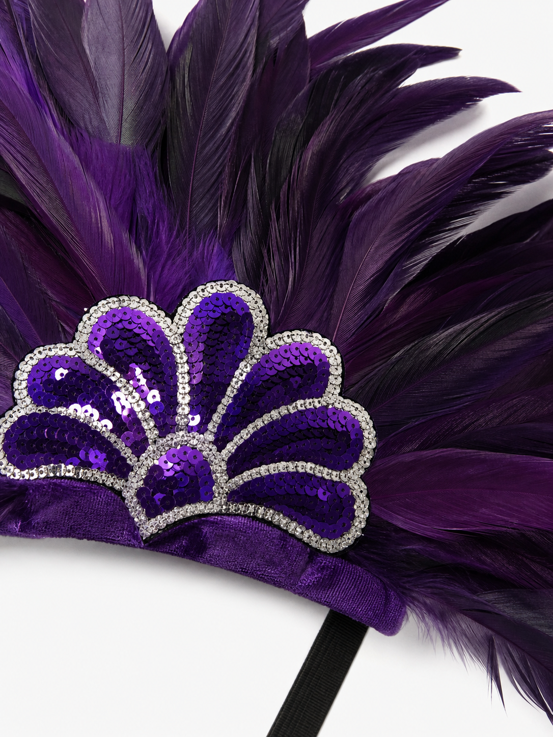 Carnival headpiece with feathers and sequins