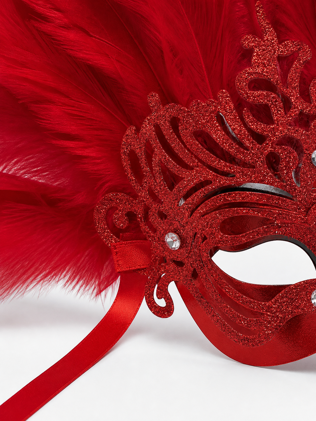 Carnival Feather Headpiece with Mask