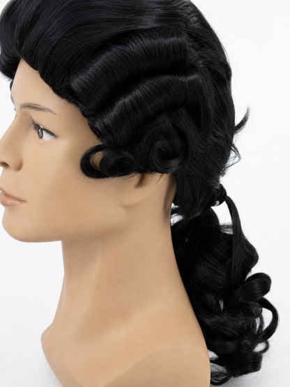 Black Colonial-Style Carnival Wig