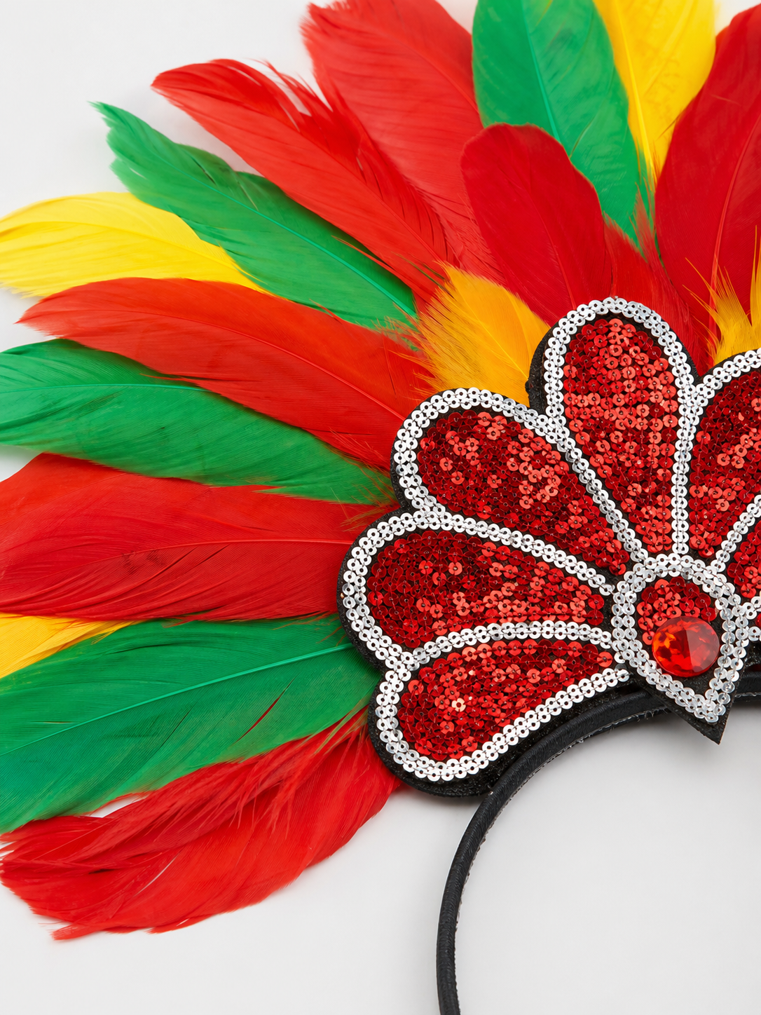 Multicolor feather carnival headpiece with beads product view 38