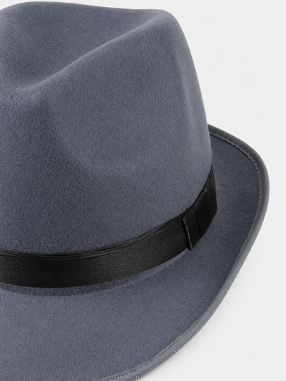 Carnival fedora hat with a short brim and ribbon