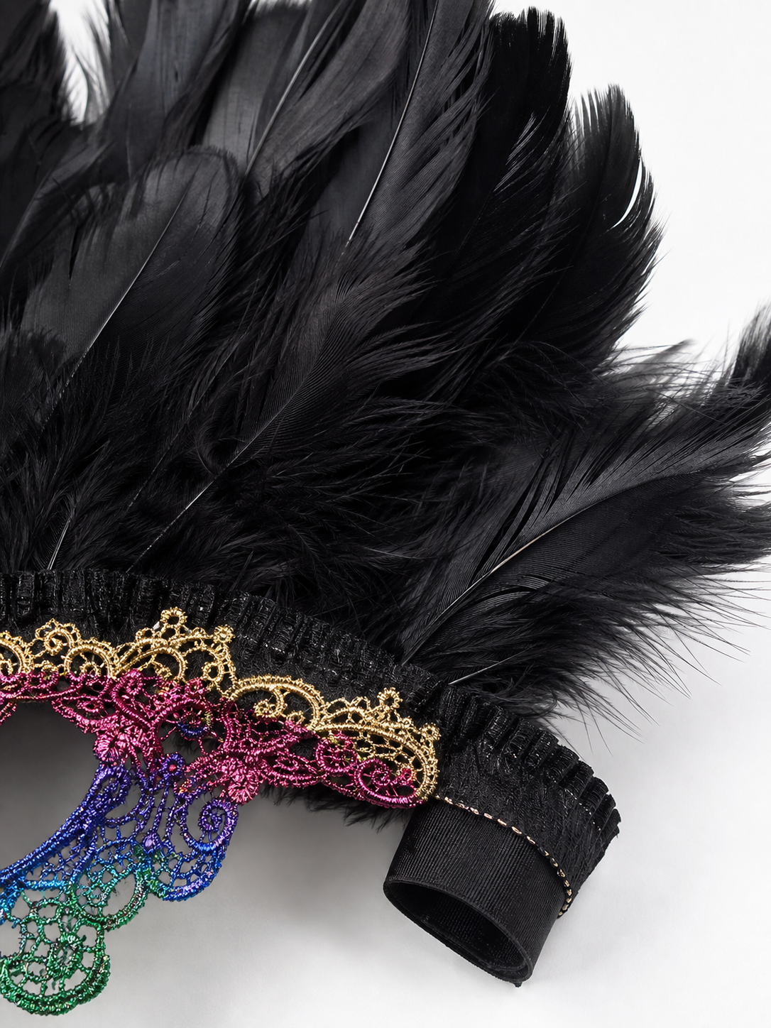 Carnival Feather Headpiece with Mask