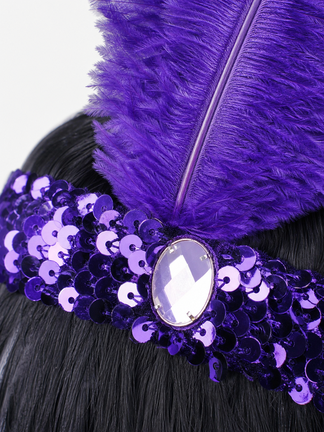 Feather and Sequin Headband for Carnival