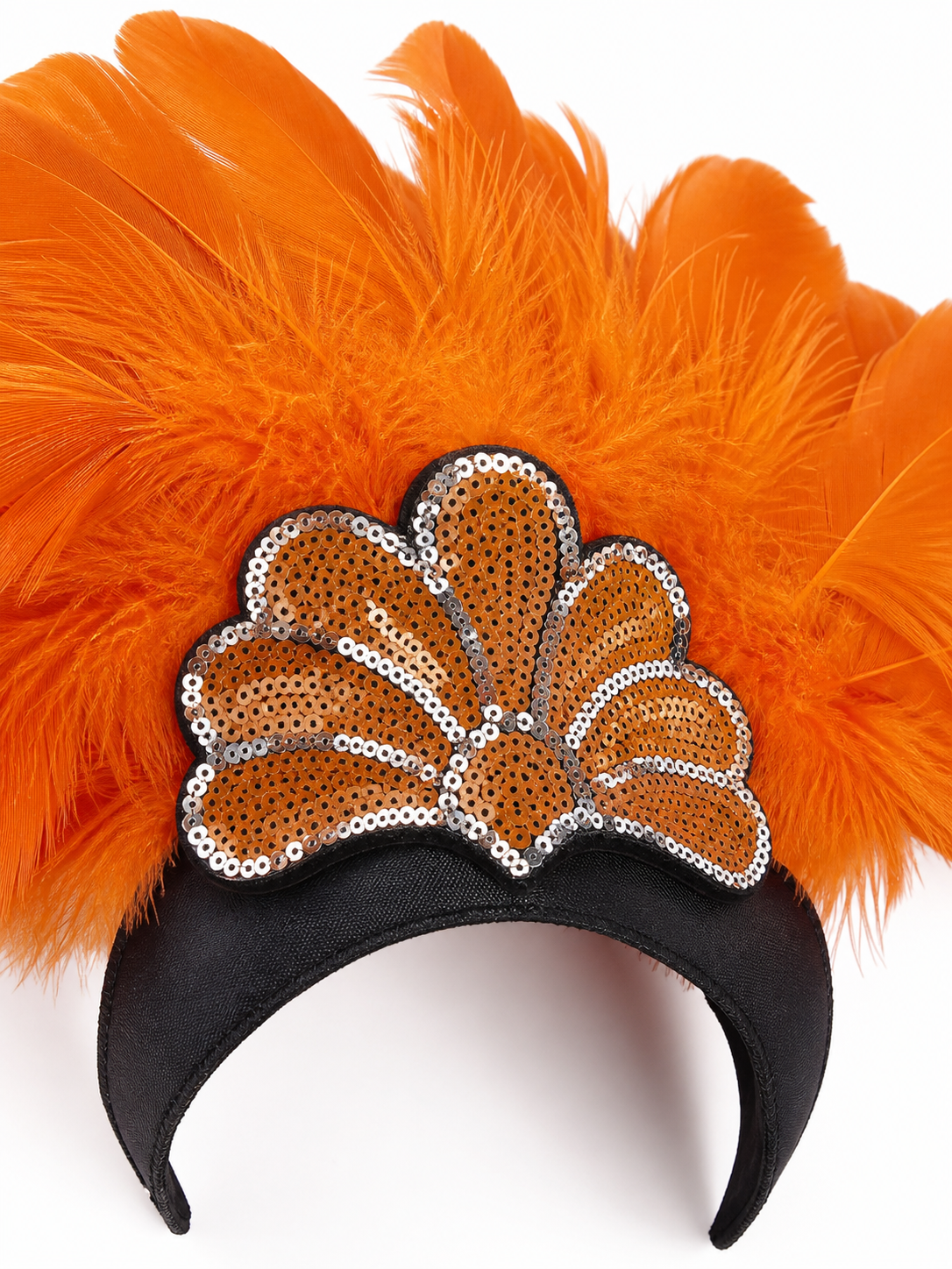 Carnival Headpiece with Orange Feathers