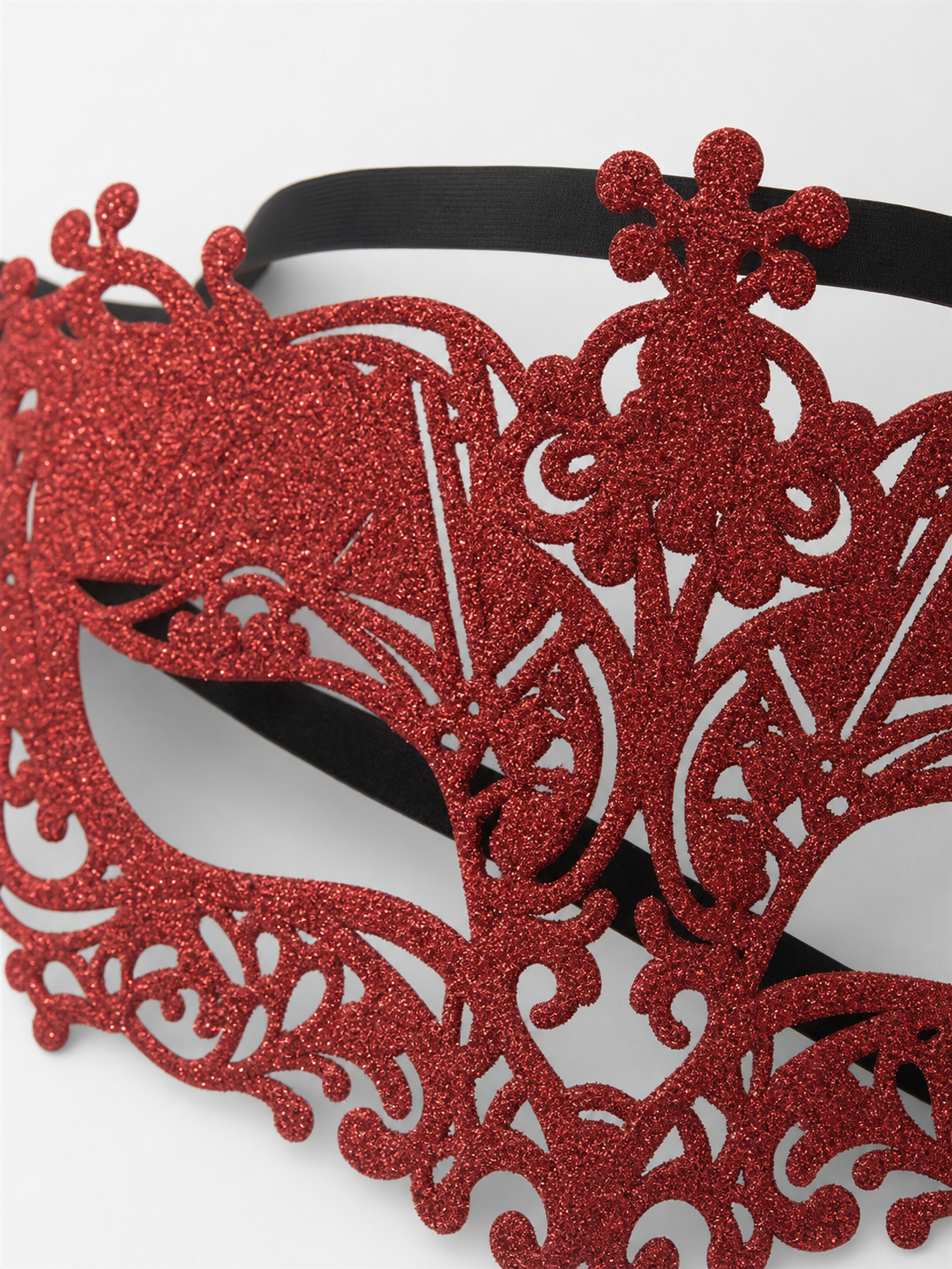 Red Glitter Masquerade Eye Mask