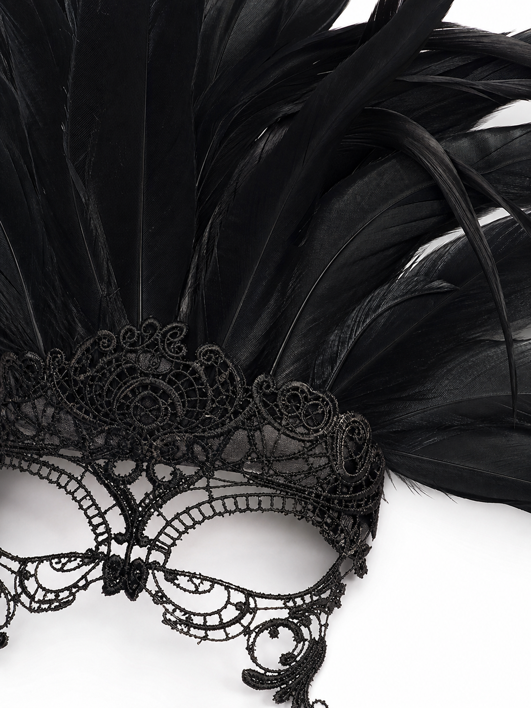 Carnival Feather Headpiece with Mask
