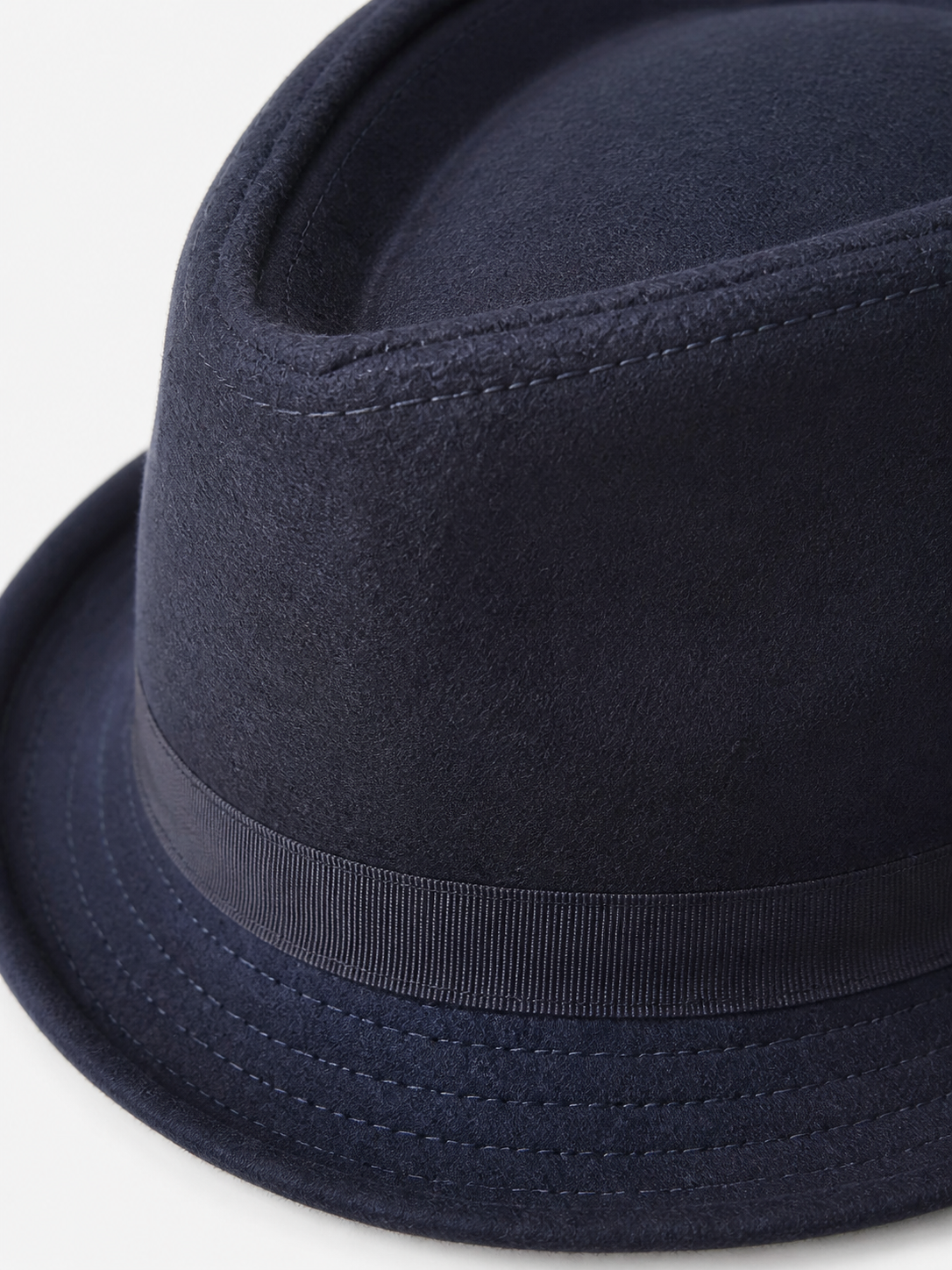 Dark Blue Wool Felt Carnival Bucket Hat