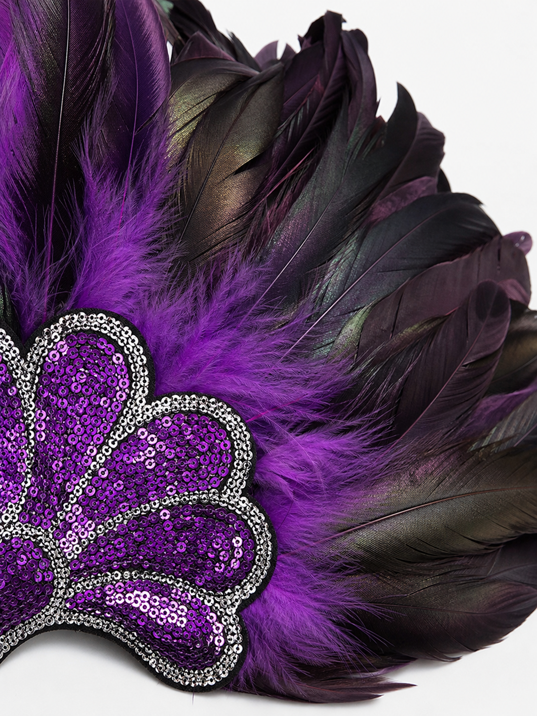 Carnival Headpiece with Purple Feathers