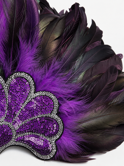 Carnival Headpiece with Purple Feathers