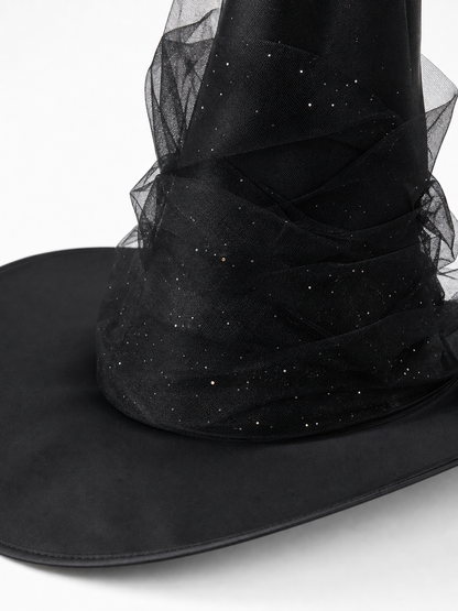 Witch carnival hat with mesh decoration