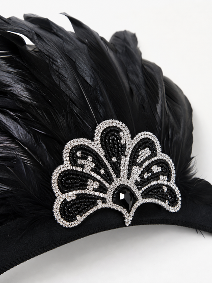 Carnival feather and sequin headpiece