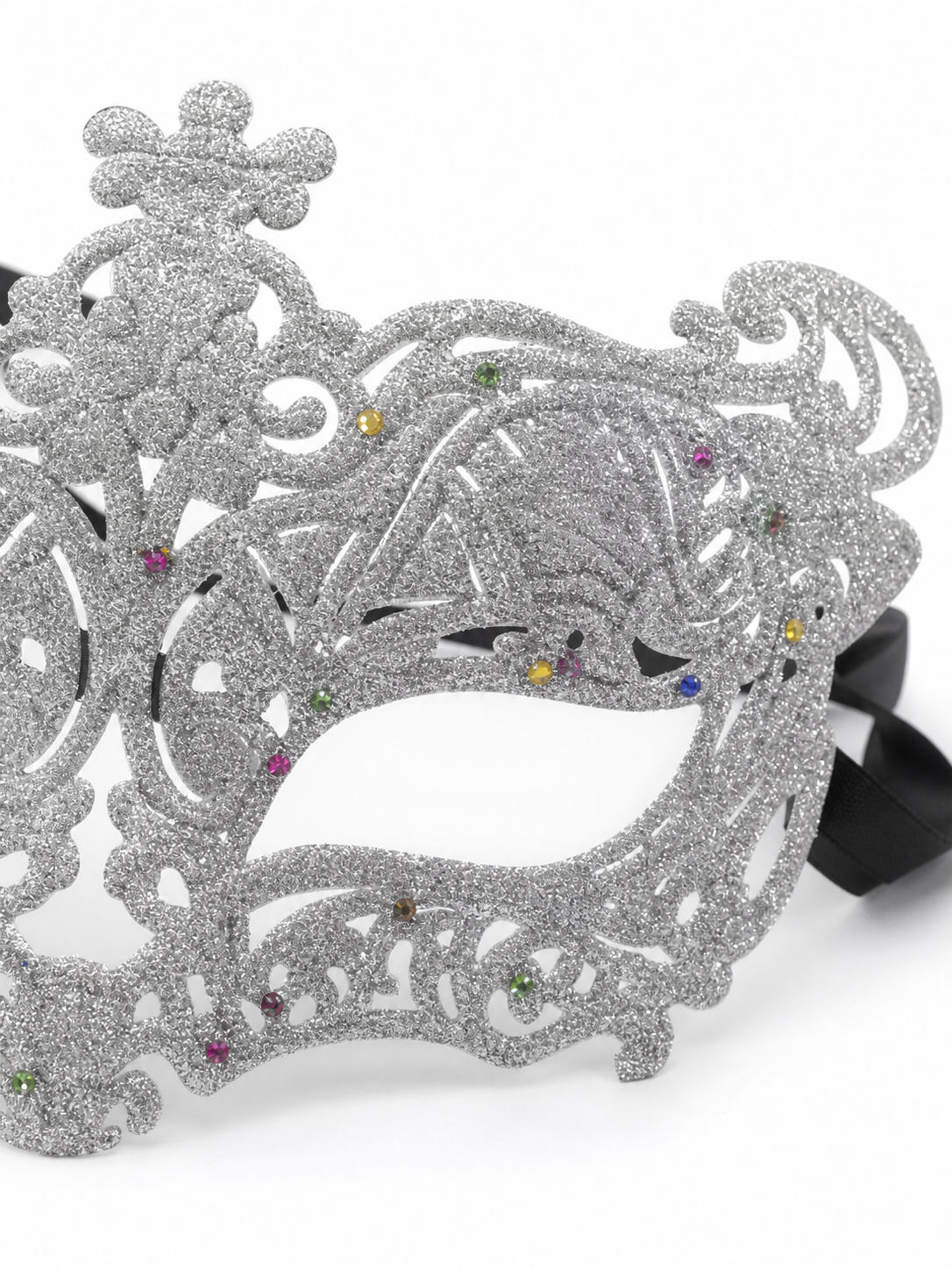 Carnival eye mask with silver glitter