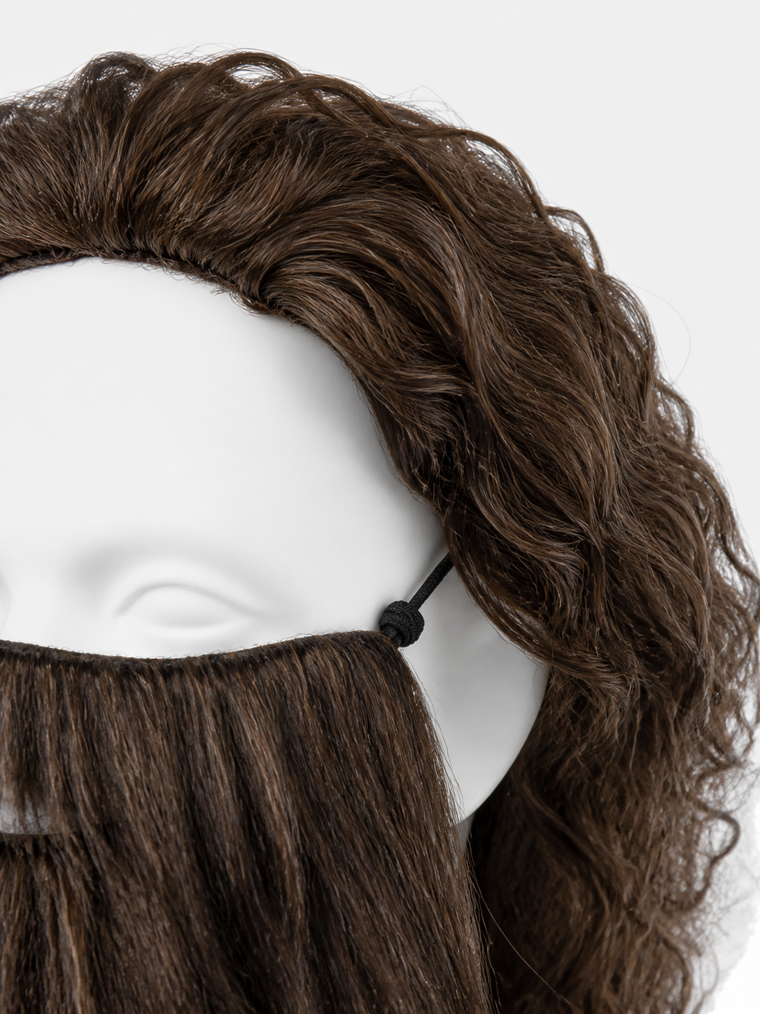 Long brown carnival beard with mustache
