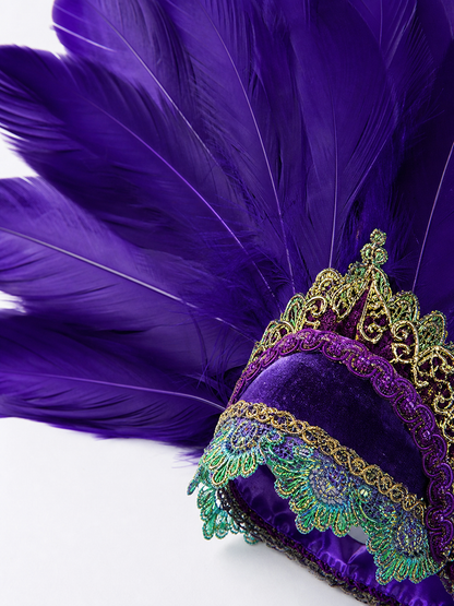 Carnival Headdress with Feathers and Mask