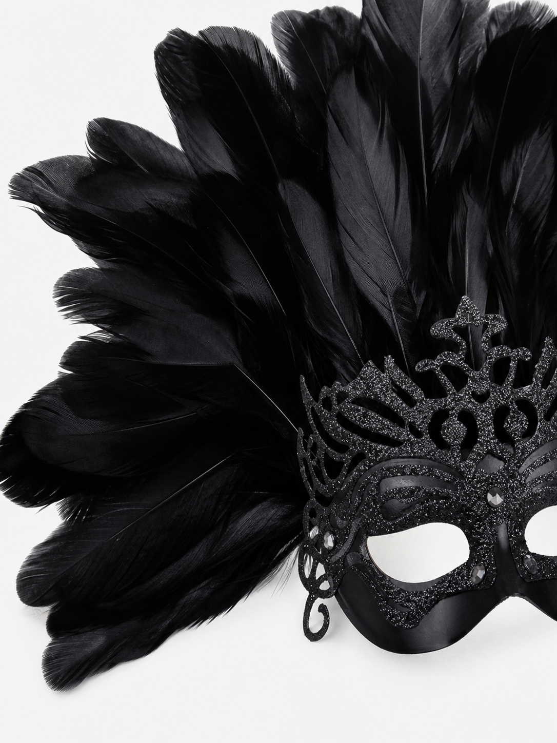 Carnival Feather Headpiece with Mask