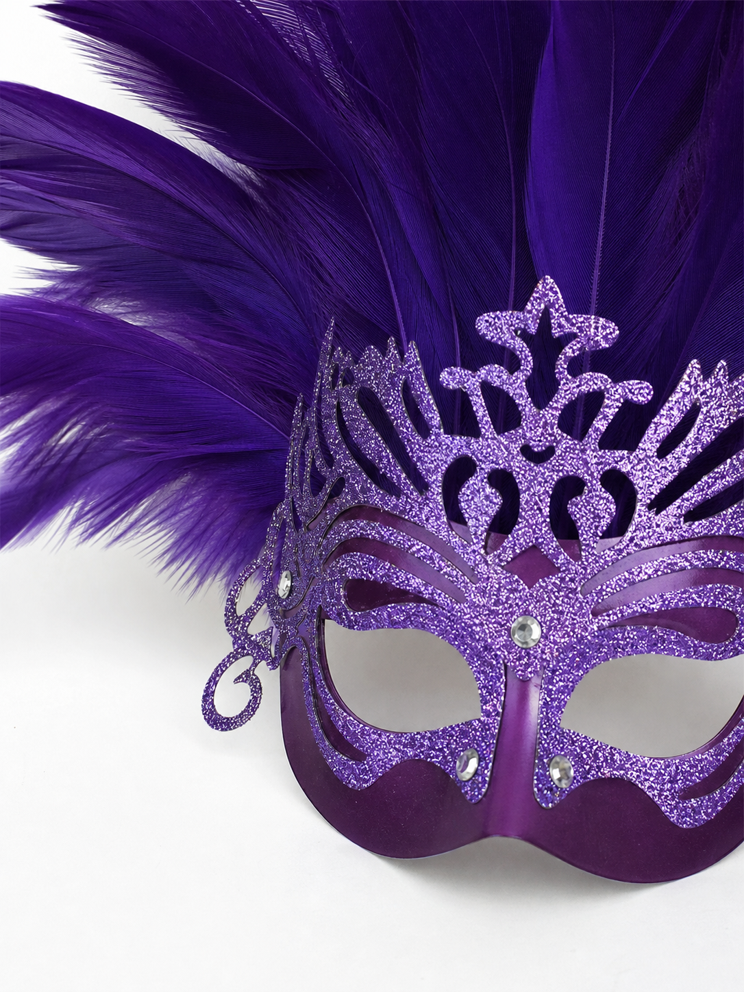 Carnival Mask with Purple Feathers