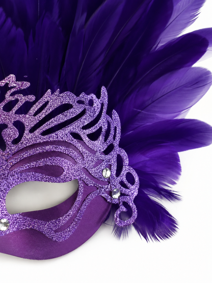Carnival Mask with Purple Feathers