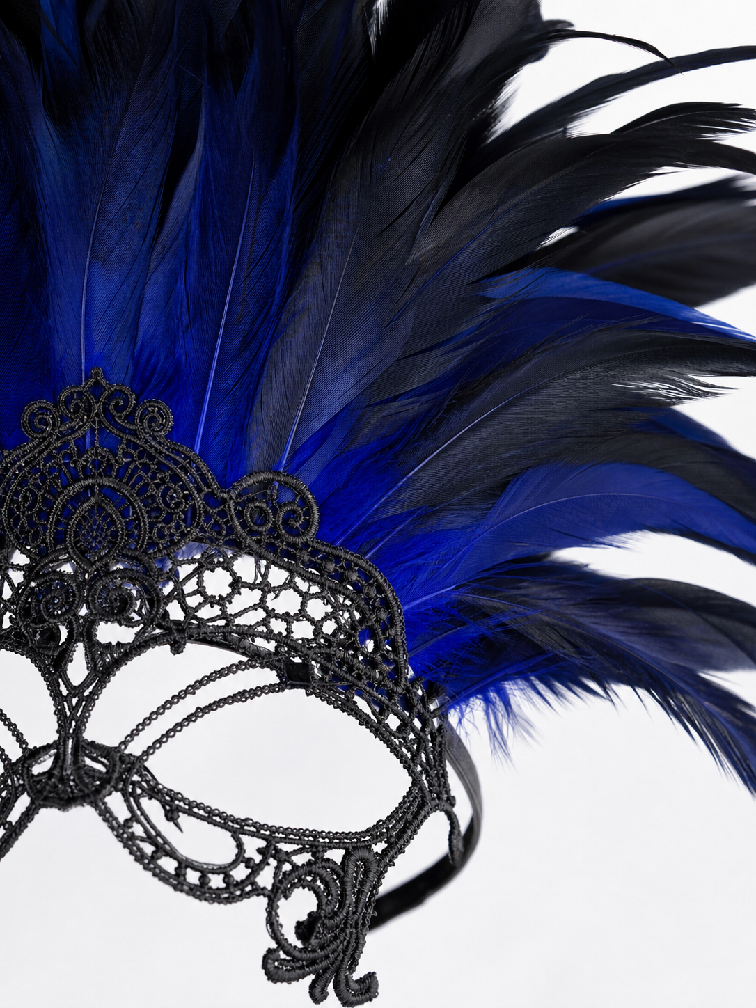 Carnival Headpiece with Feathers and Mask